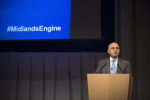 Secretary of state for Business Sajid Javid MP on his visit to the University of Birmingham
