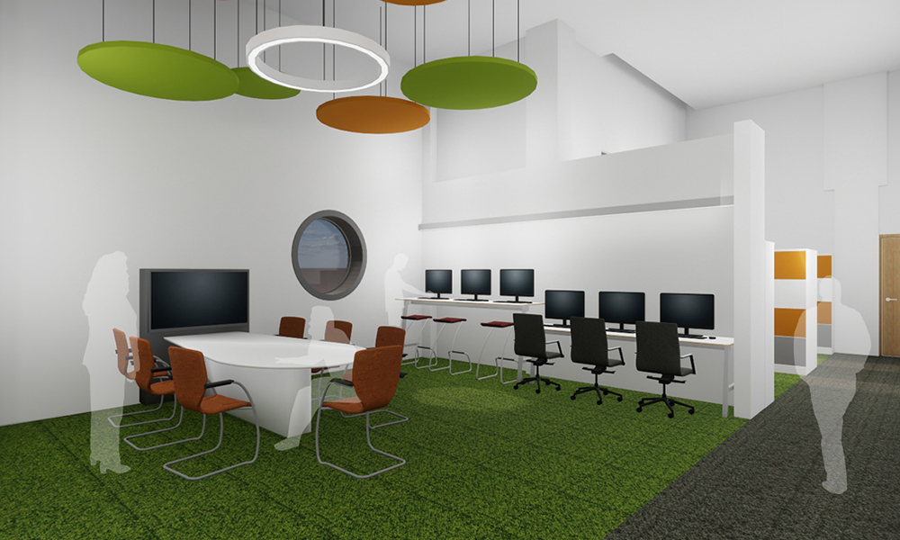 Visual Mockup of a meeting room/office space